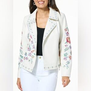 G by Giuliana Black Label Faux Leather Moto Jacket